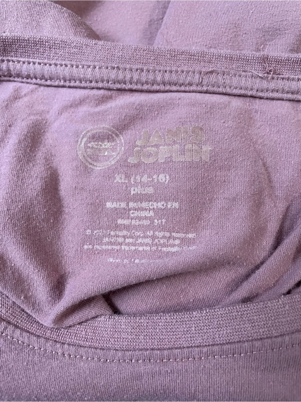 Janis Joplin 1969 Graphic Tee - Dusty Rose with Cream Print - Picture 3 of 3